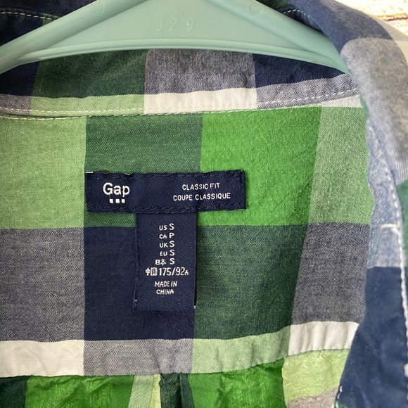 Gap Men's Classic Fit Poplin button down plaid S - Picture 3 of 5